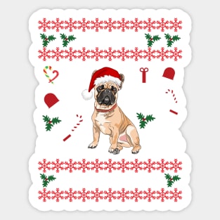 Merry Woofmas Bulldog Christmas Holiday - Bulldog Merry Woofmas Christmas Gift Sticker